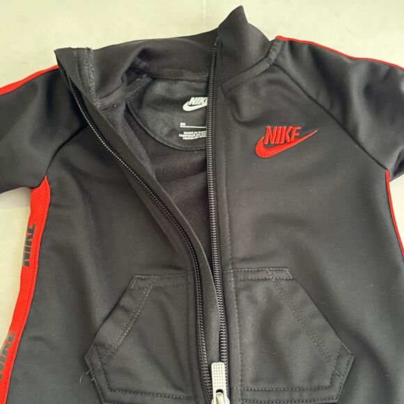 Nike Baby Boy Piece Tracksuit Coverall ~ Black Red, 3 month Infant Full Zip - Picture 4 of 8